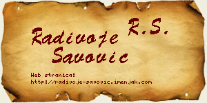 Radivoje Savović vizit kartica